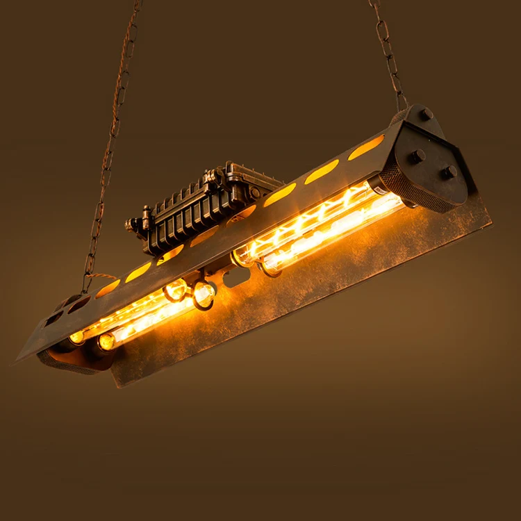 

Железный подвесной светильник в стиле лофт с 4 лампочками Эдисона. Ночной клуб промышленный стимпанк Металлическая лампа в стиле панк винта...