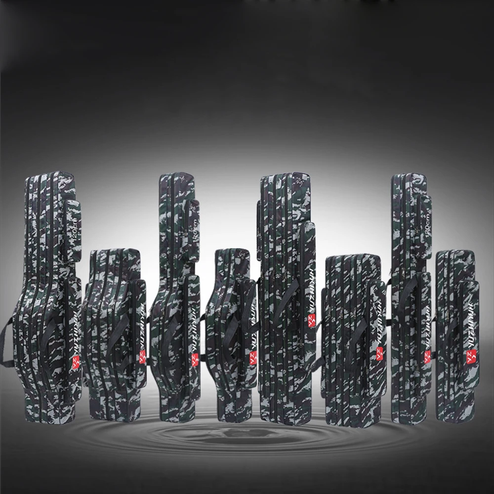 3-слойная 130см портативная складная сумка для хранения удочек из холста для рыбалки X274GX.