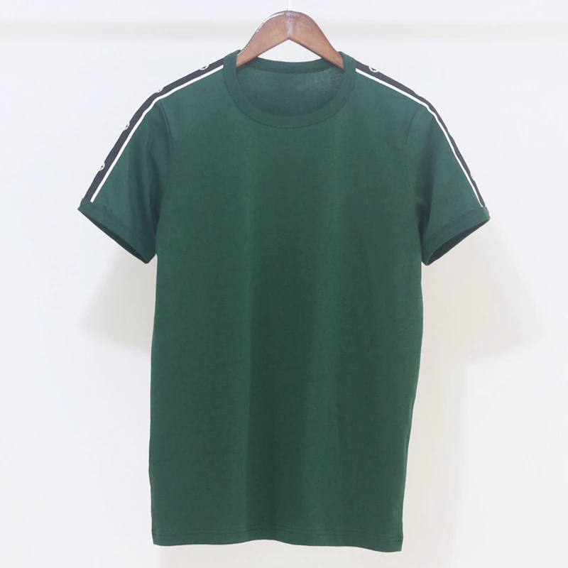

Ukfp01 High Quality 100% Cotton Casual O-neck Wheat Embroidery Ribbon Print Top Men's Short-sleeved T-shirt