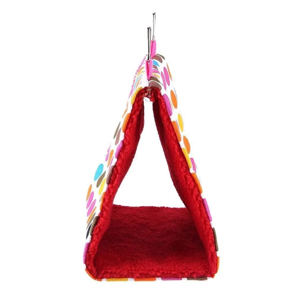 Warm Bird Hammock Soft Plush Fleece Parrot Coral Velvet Cage Snuggle Happy Hut Tent Bed Bunk Toy Hanging Cave | Дом и сад