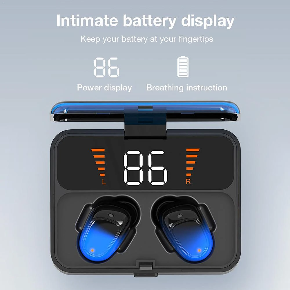 ES01 TWS светодиодный Bluetooth наушники V5.0 Touch беспроводные наушники 9D стерео спортивные водонепроницаемые гарнитура с микрофоном