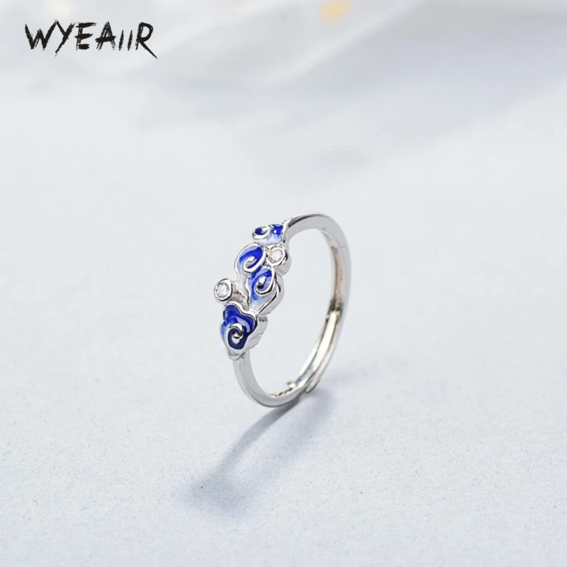 WYEAIIR этнические слезы русалки голубые капельки глазурь свежие облака 925 пробы