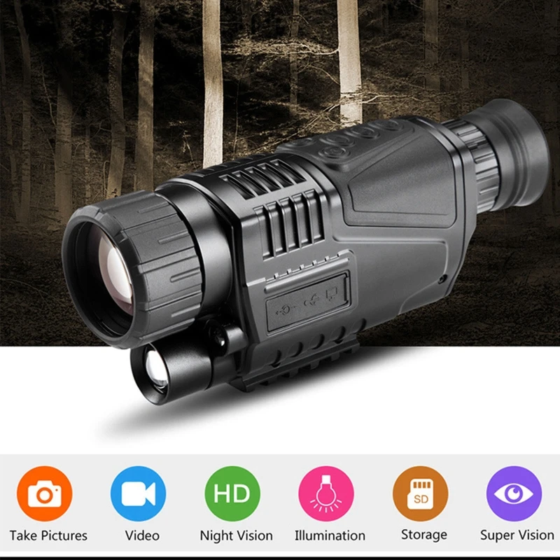 

5x40 Digital Zoom Infrared Night Vision Goggle Telescope with Auxiliary Illumination Lamp Portable Hunting Monoculars