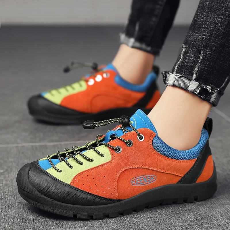 New Outdoor Hiking Shoes Men Women Sneakers Top Quality Suede Leather Climbing Sneakers Men Sports Shoes Non-slip Trekking Shoes