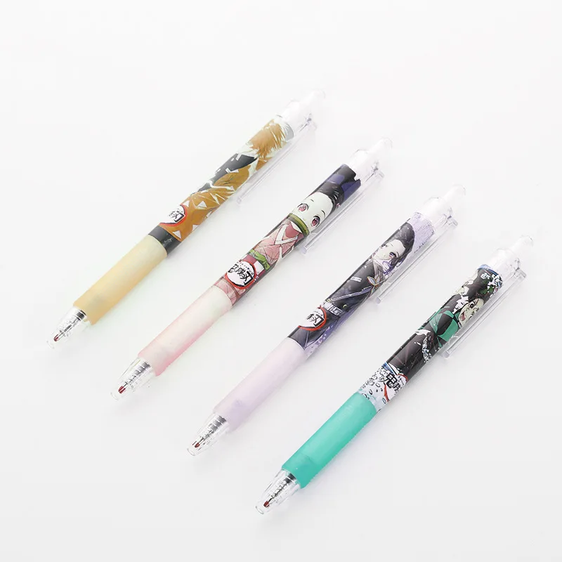 

4pcs/set Anime Demon Slayer Press ballpoint pen high quality Black 0.5mm ink