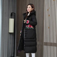 new winter coats women cotton wadded hooded jacket medium long casual parka thickness plus size outwear