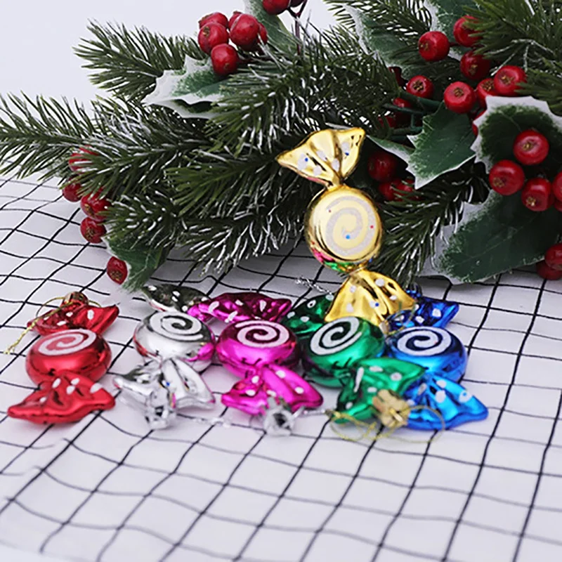 

Candy Shape Christmas Ornament Colorful Mini Gift Box Christmas Tree Pendant New Year Ornaments Decorations