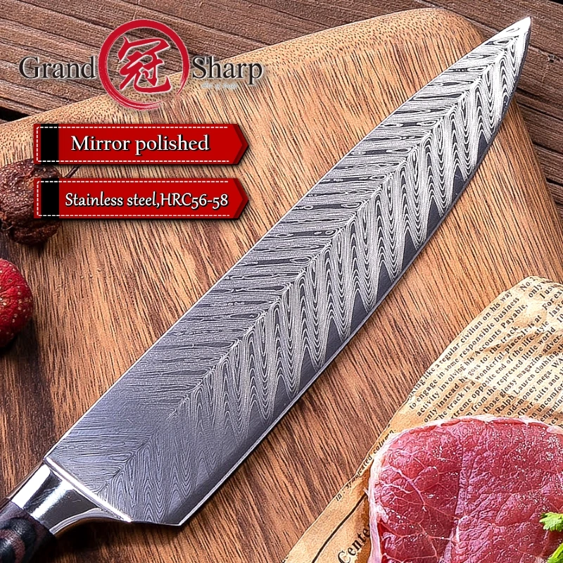 Шеф-повар GRANDSHARP 8 дюймов кухонные ножи из высокоуглеродистой нержавеющей стали