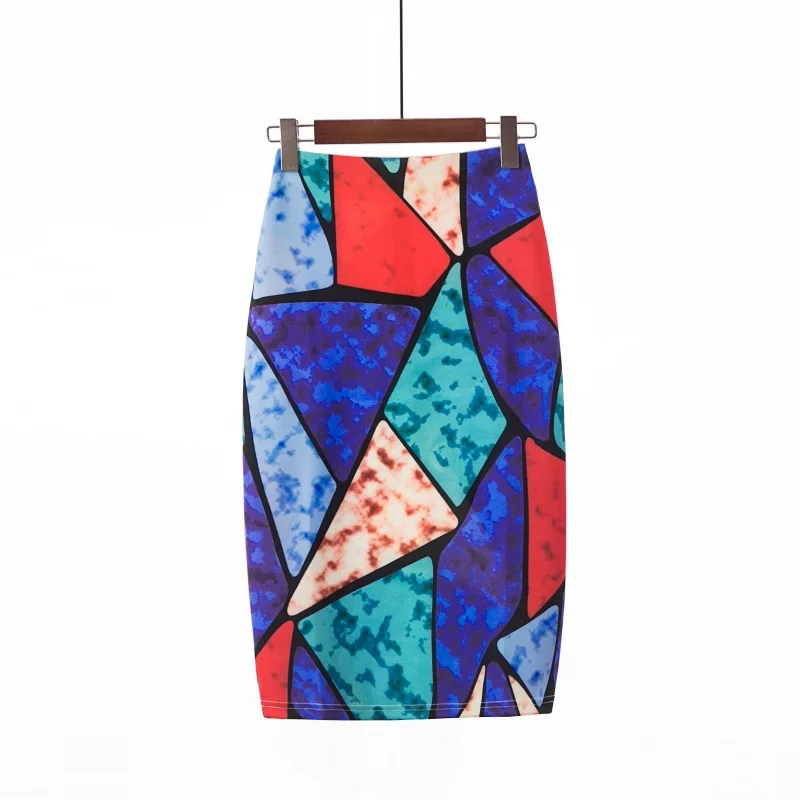 

girls Half-length Skirt with Open Zipper Creative Printed mid lady skirt Hip One-Step Skirt flower Spandex women skirt
