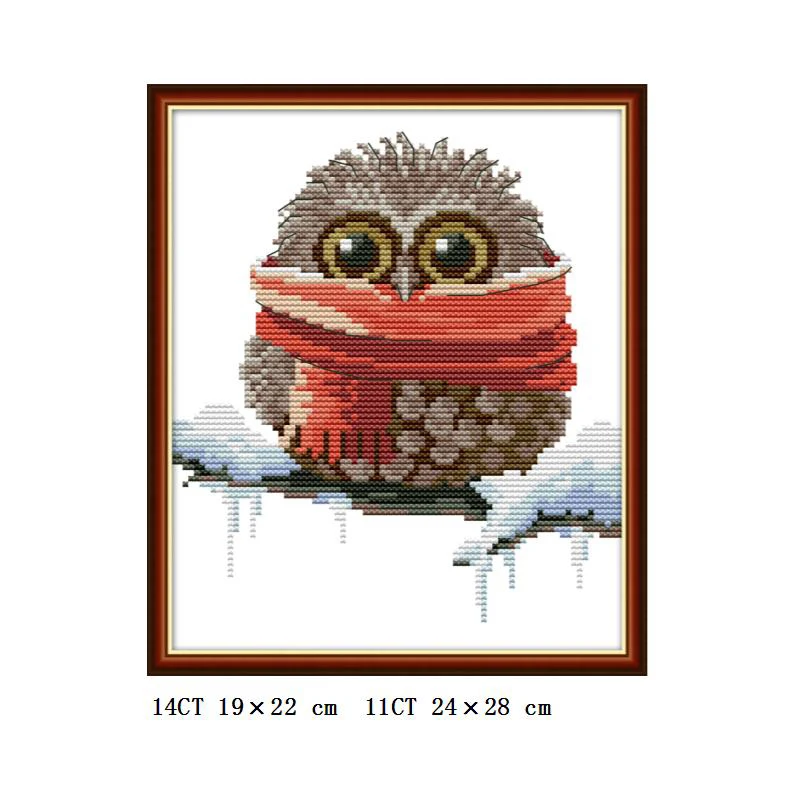 cross stitch DA218 Joy Sunday вышивка крестиком наборы сова Животные узоры 14ct 11ct DMC DIY Ручная рукоделие Печатный холст для вышивки крестом - Цвет: cross stitch DA218