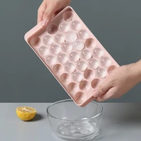 plastic round 33 grid popsicle shape ice cube maker tray reusable ice cube mold ice maker with removable lids ice cream tools