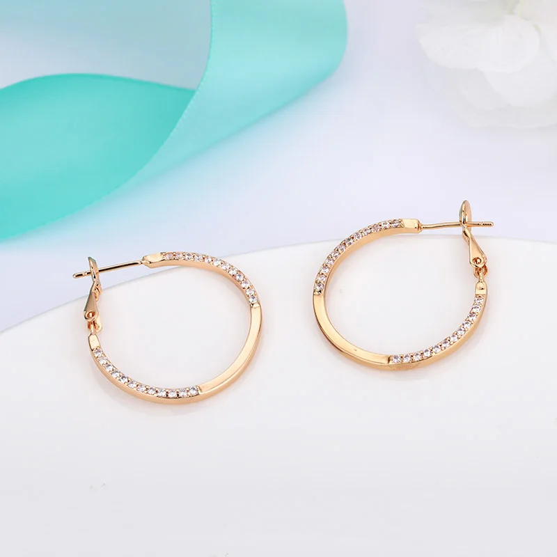Gold MAIKALE новые модные большие серьги круги Золотой/Серебряный AAA черный кубический цирконий серьги-кольца для женщин корейские простые ювелирные изделия подарок - Metal Color: Gold