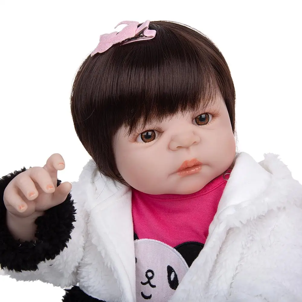 

KEIUMI 23Inch Fashion Reborn Baby Dolls Girl Full Silicone Vinyl Body Real Lovely Reborn Boneca Toddler For Child Birthday Gifts