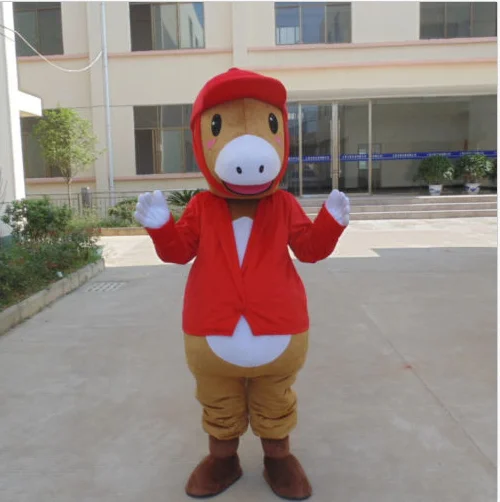 

Red Horse Mascot Costume Suits Cosplay Party Game Outfits Adults Halloween Dress Factory Wholesale + Free Postage