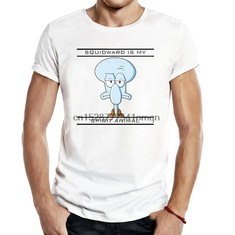 Мужские футболки унисекс с животными Squidward is my Spirit повседневные модные коротким