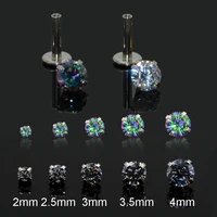2pcs 2 5mm gem solid steel tragus cartilage ear stud crystal zircon earrings piercing jewelry cartilage piercing earrings prong