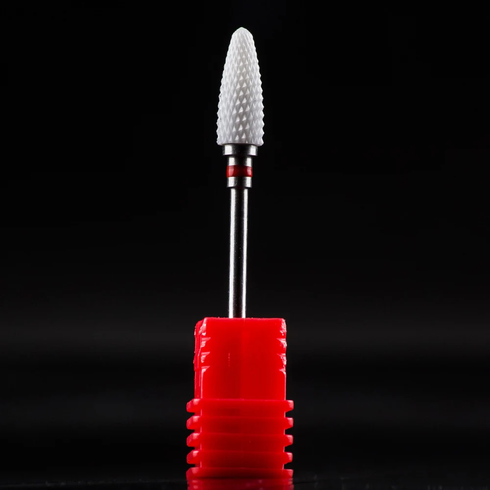 Feecy 6T Red F Фрезерные керамические фрезы для ногтей, фрезы для маникюра, аксессуары для маникюрных станков, вращающиеся электрические пилки для ногтей, инструменты для дизайна ногтей - Цвет: Feecy 6T Red F