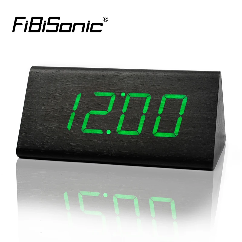 Светодиодный деревянный стол и Настольный Будильник FiBiSonic с температурой