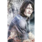 Алмазная 5d картина Ходячие мертвецы, вышивка крестиком, фотография, 5d Круглая Мозаика из страз, рисунок с розовой розой