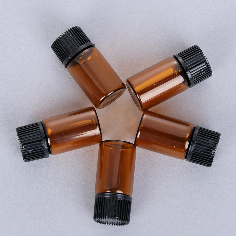 10 шт. мини коричневый портативный бутылка эфирного масла образец многоразовый