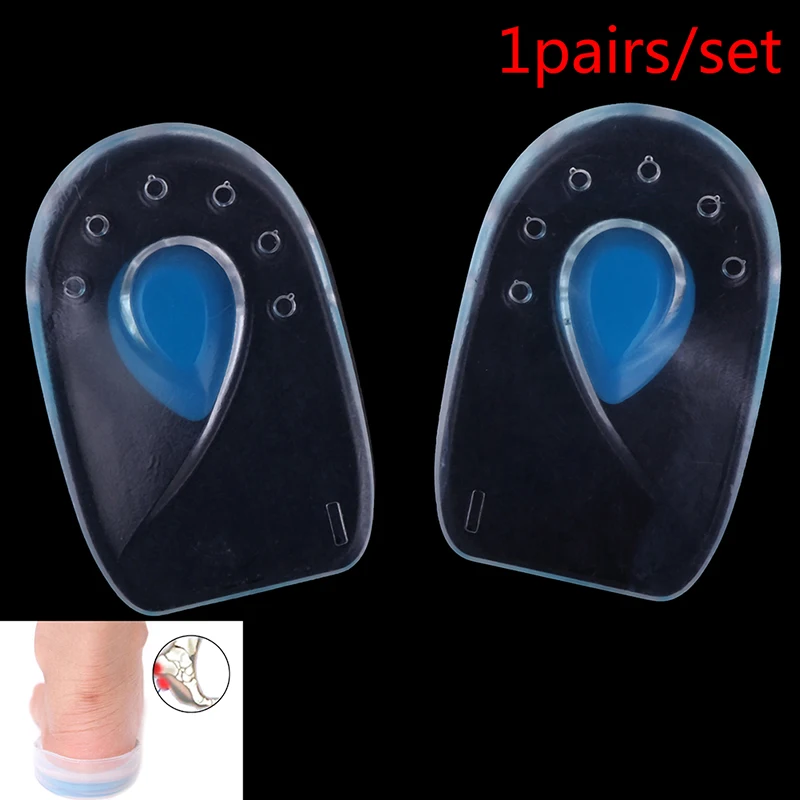 

1 Pair Silicone Shoes Gel Pads Inserts Heel Pain Spur Relieve Cushion Foot Support Heel Cup Insoles Brace