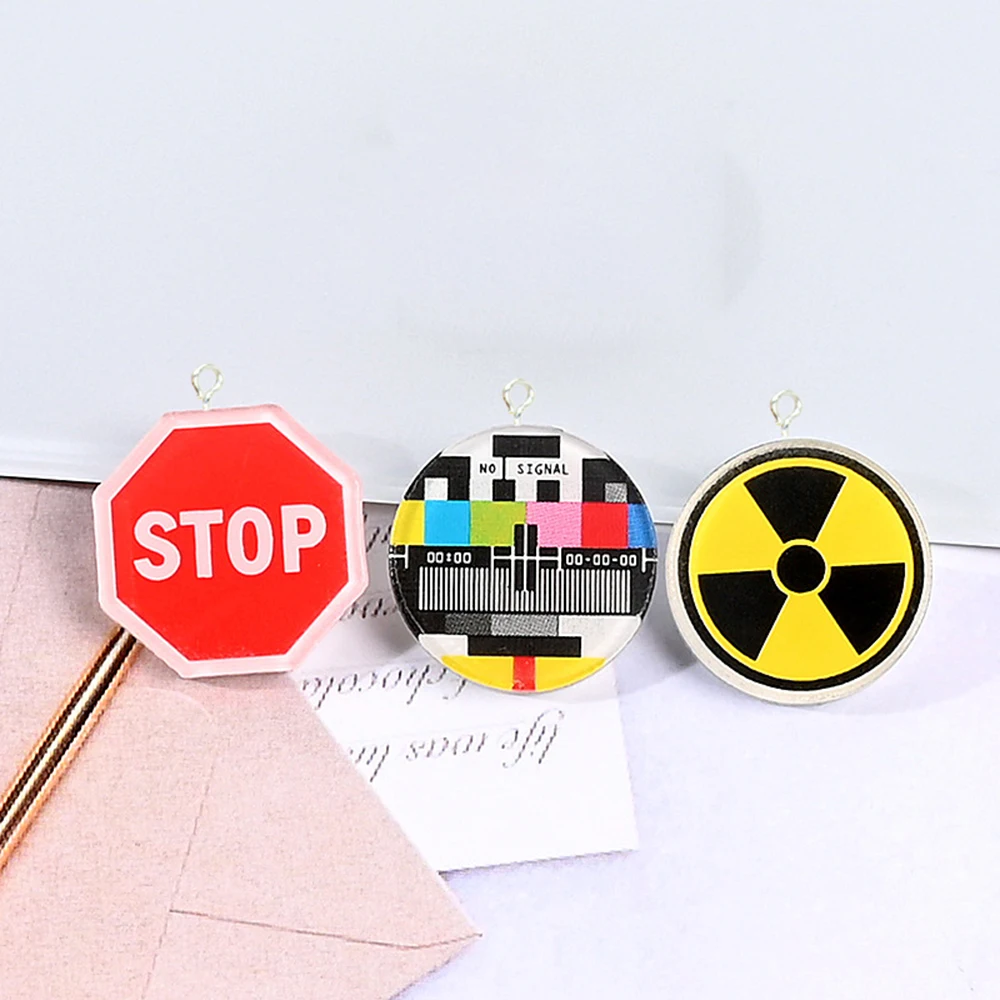 

Yamily 10 шт./резиновый мультяшный Шарм ТВ без сигнала предупреждающий знак аксессуар Подвеска для самодельных ювелирных изделий ожерелье серь...