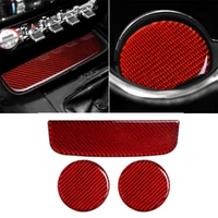 50 hot sales cup sticker self adhesive anti dust carbon fiber car interior cup trim sticker for ford mustang 2015 2019
