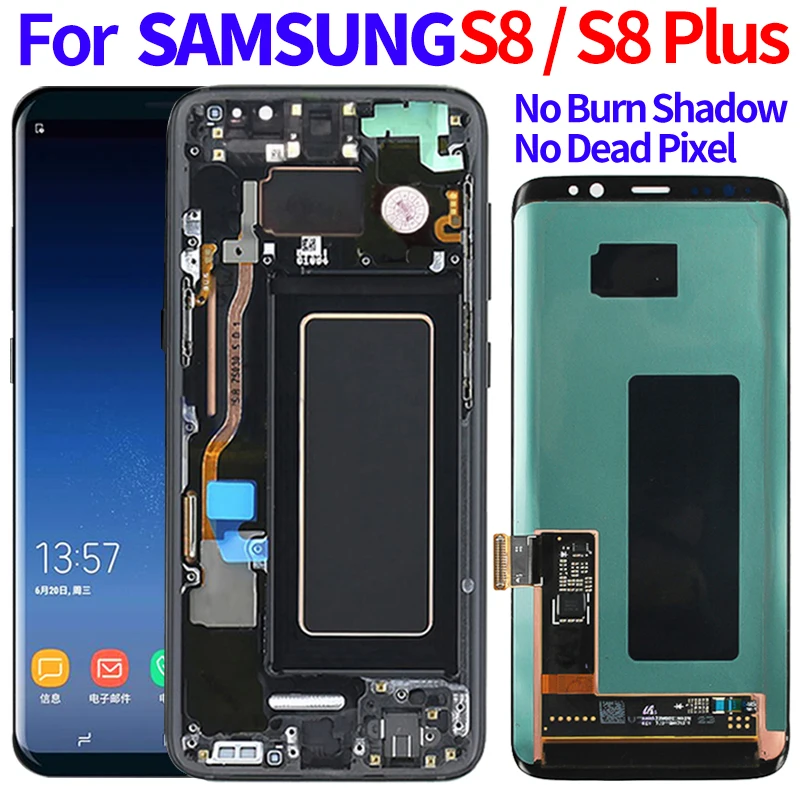 

Original AMOLED For Samsung Galaxy S8 plus Lcd Display G950 G950F G955fd G955F G955 With Burn Shadow With Touch Screen Digitize