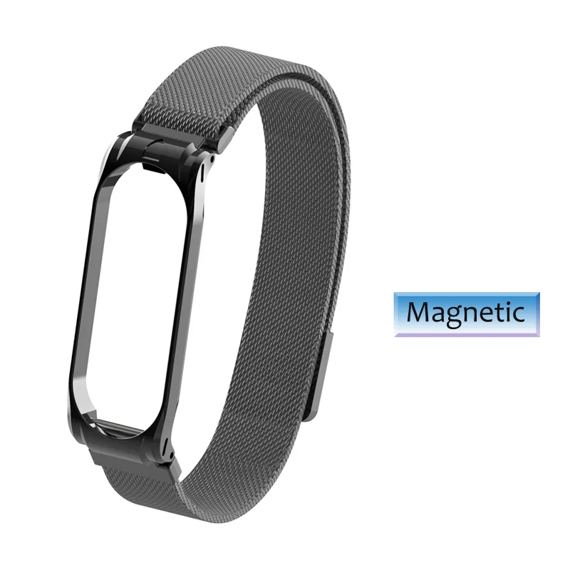 Magnetic black Браслет Amazfeel для mi band 4 металлический ремешок mi band 4 ремешок на запястье из нержавеющей стали ремешок для mi band 3 mi band 3 ремень - Цвет: Magnetic black