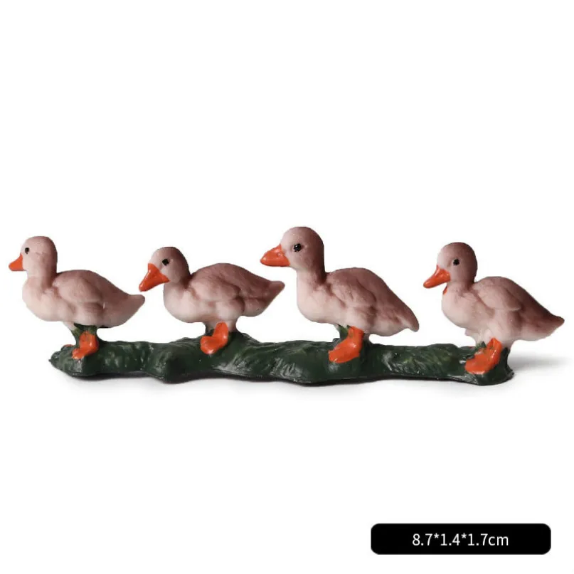baby ducks Милый куб модель моделирование зоопарк дикая природа фигура прекрасная образовательная детская панда Лев Зебра слон животное игрушка для детей Декор подарок - Цвет: baby ducks