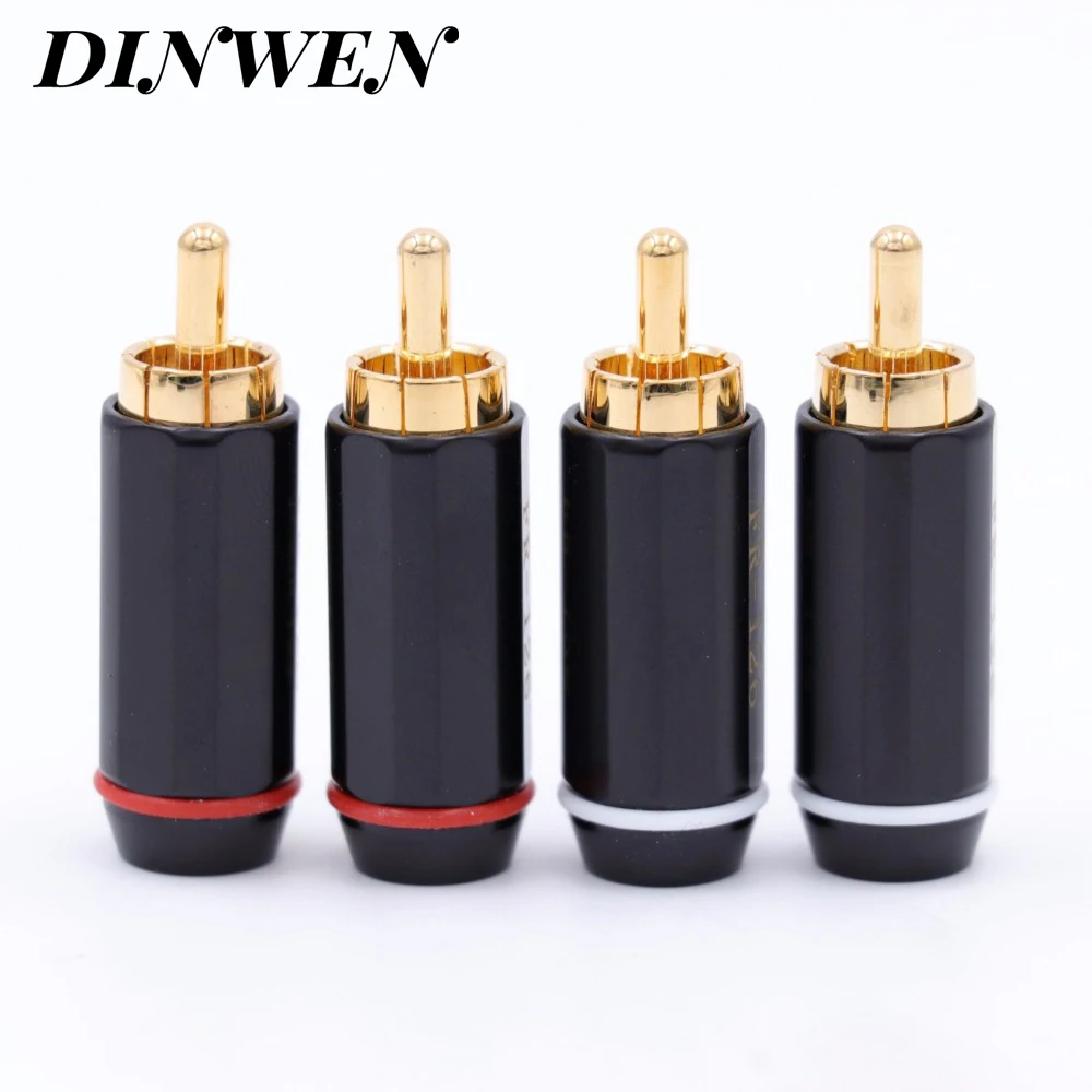 Gold Plated 3.5mm Male RCA Plug Connector Adapter for CD Player AMP TV Audio Video Terminal Solder Free