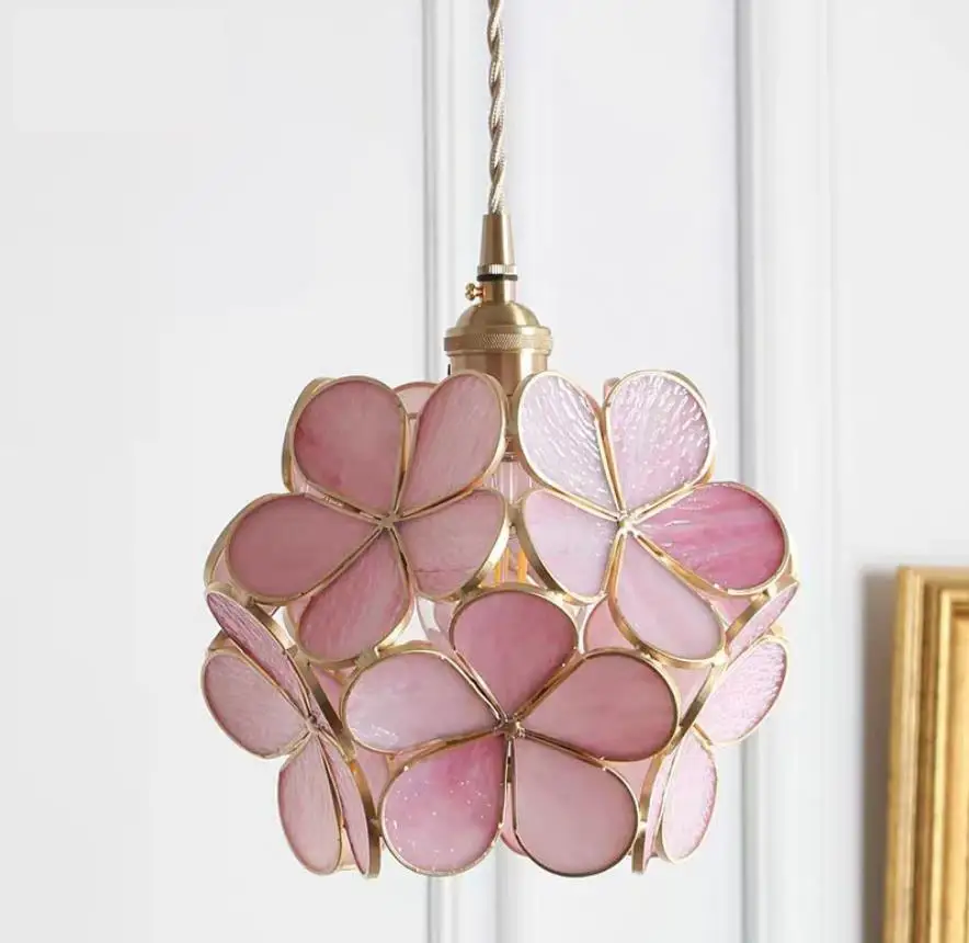 Подвесные светильники в скандинавском стиле медные светодиодные лампы с цветами