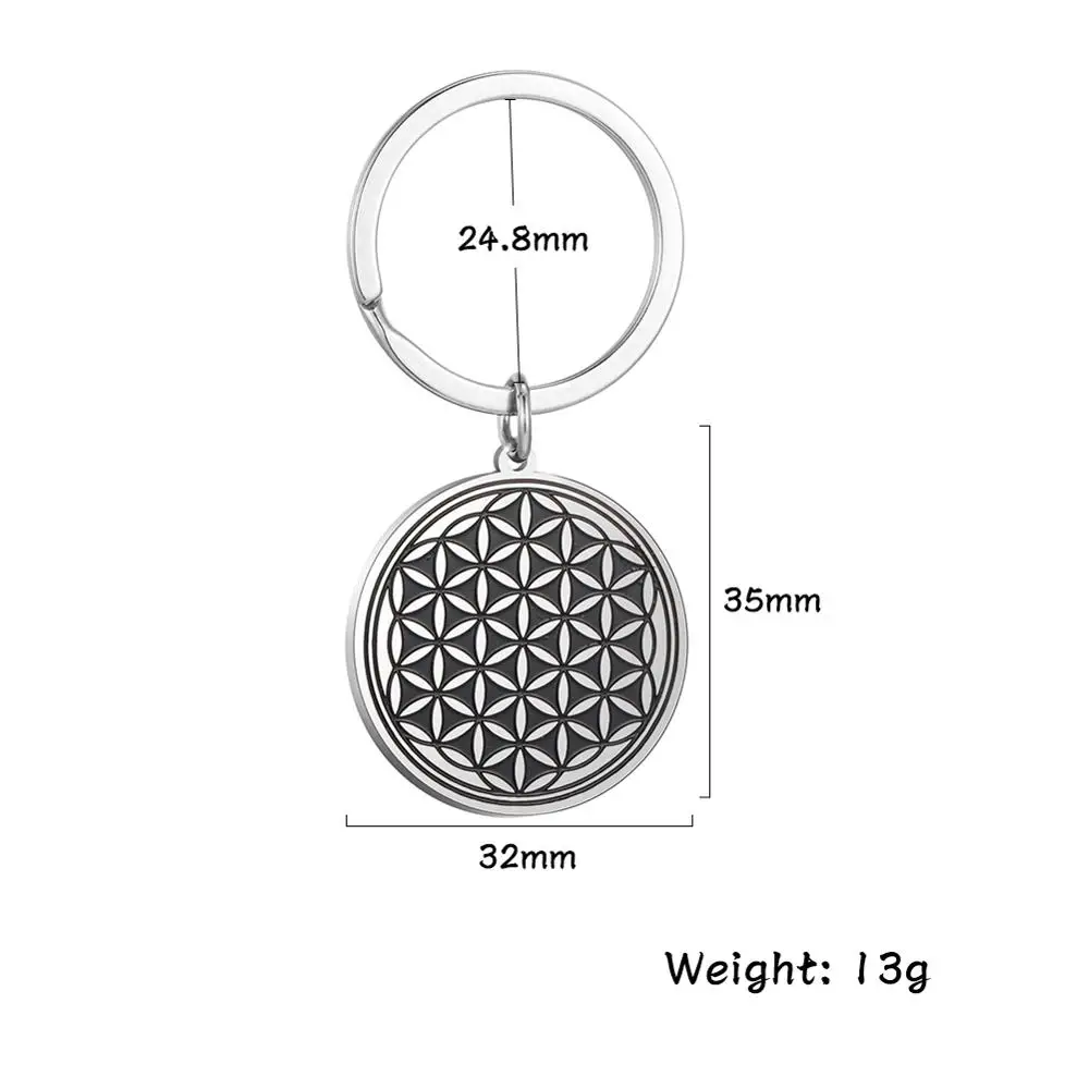 Брелок для ключей My Shape цветок жизни брелок из нержавеющей стали круглые