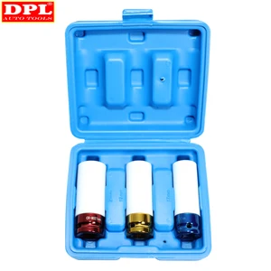 Комплект ударных гнезд для гайки из тонкого сплава, 17 мм, 19 мм, 21 мм, 12 дюйма, 3 шт.