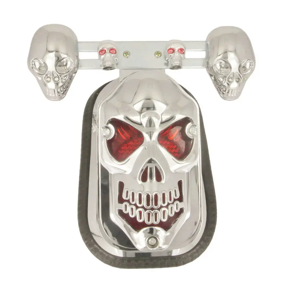Стоп сигнал мотоциклетный с черепом и 2 светодиодами для Harley Yamaha Suzuki Ducati Benelli Honda| |