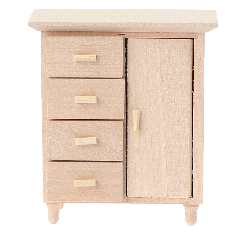 

1:12 Кукольный домик Миниатюрный белый деревянный кукольный шкафчик дом ручной работы мебель модель декор мини-шкаф