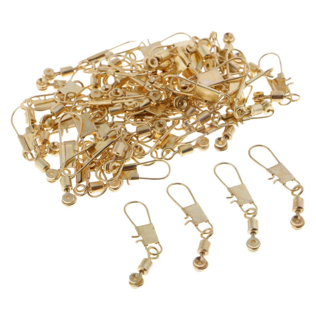 

50x Fishing Line Sinker Slide Hook Shank Clip Connector Rolling