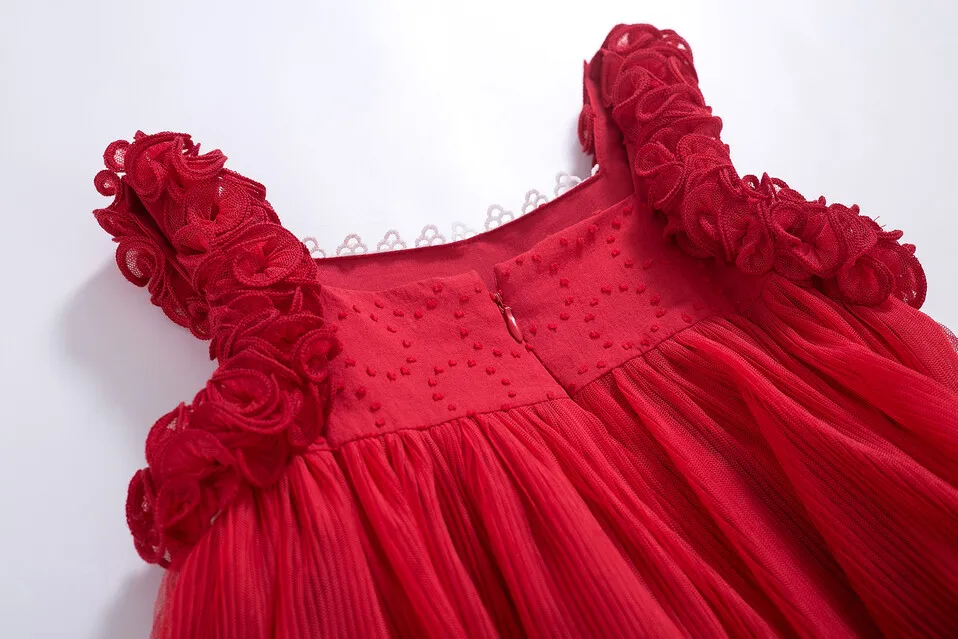 Pettigirl Summer Dress 2020 New Arrival Red Lace Girls Clothes Sleeveless Evening Dresses With Hairband | Детская одежда и обувь