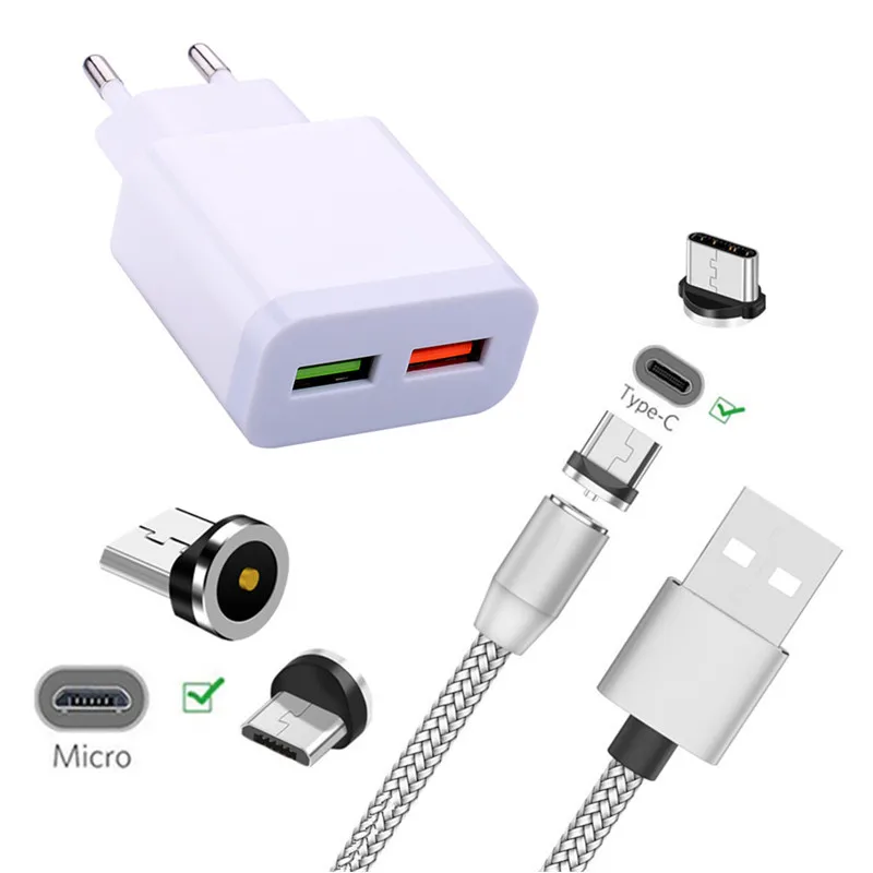 Магнитный зарядный кабель Micro USB Type C для Samsung galaxy S8 A5 A7 A50 A10 Huawei P30 Mate 10 20 lite Honor 8A 8X