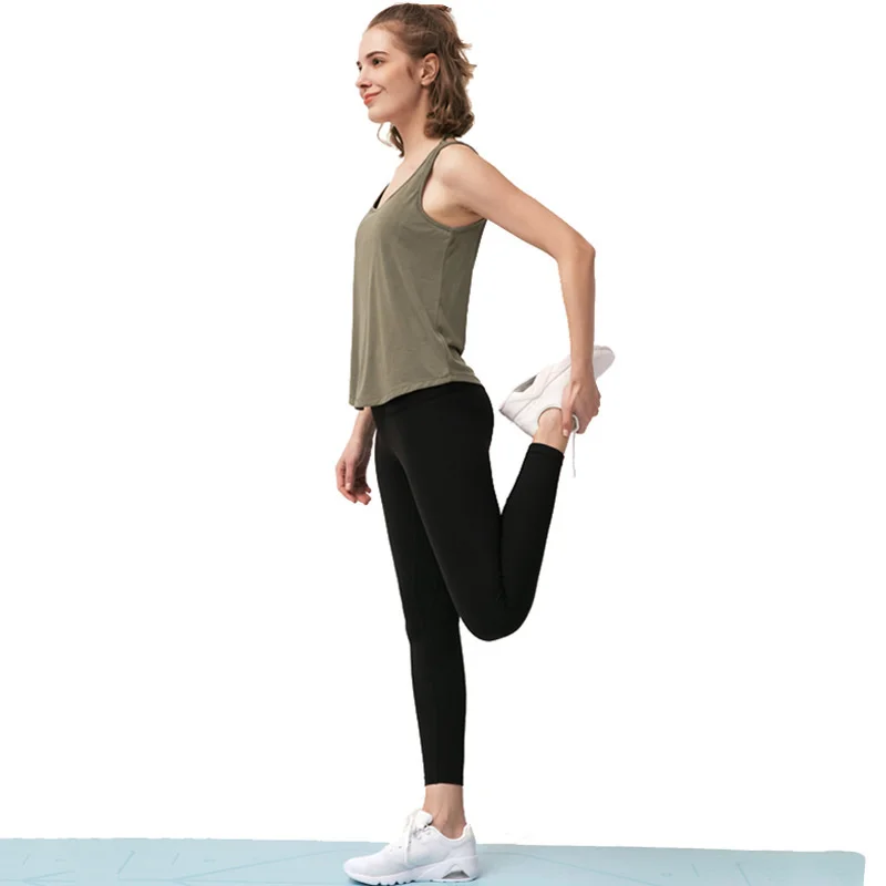 Workout Yoga Blouse Sports Top Women Open Back Sexy Suspender Vest Quick Drying Breathable Running Loose T-shirt Fitness Smock |
