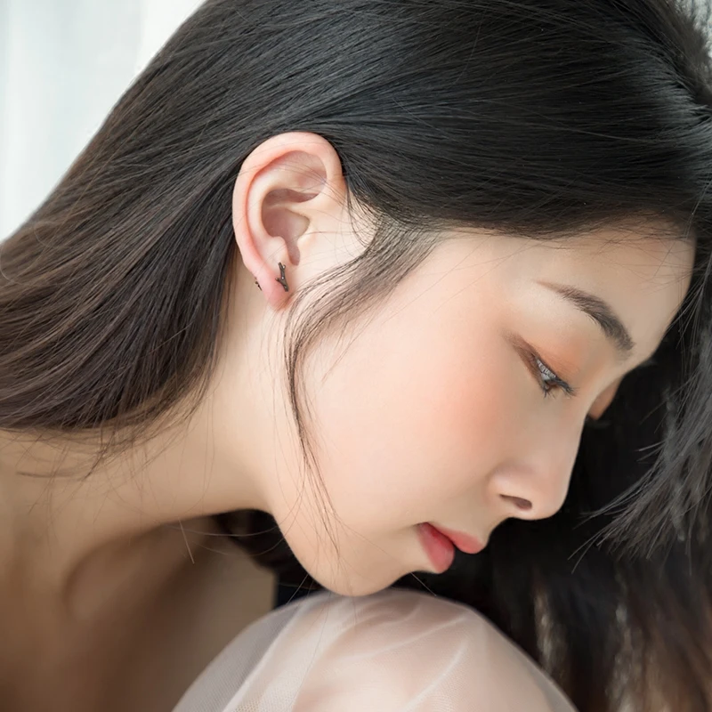 Женские асимметричные серьги в виде дерева из стерлингового серебра 925 пробы с