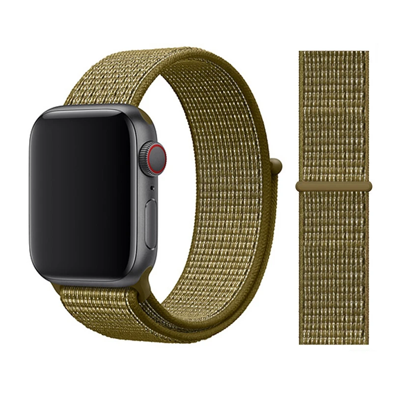Olive Flak Спортивная петля для Apple watch Band 4 5 correa iwatch 3 2 1 42 мм 38 мм 44 мм 40 мм Apple watch ремешок браслет pulseira аксессуары - Цвет ремешка: Olive Flak