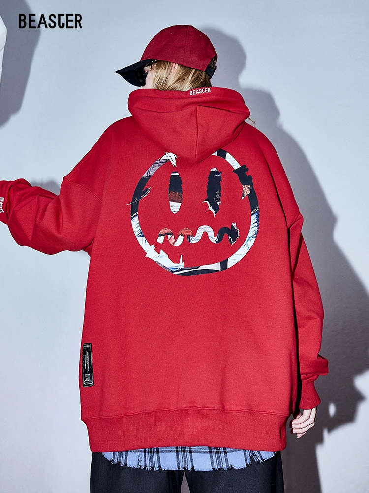 

Little Devil Ghost Face Early Autumn Oil Painting Printed Hoodie National Fashion Brand Couple's Pullover Fashion
