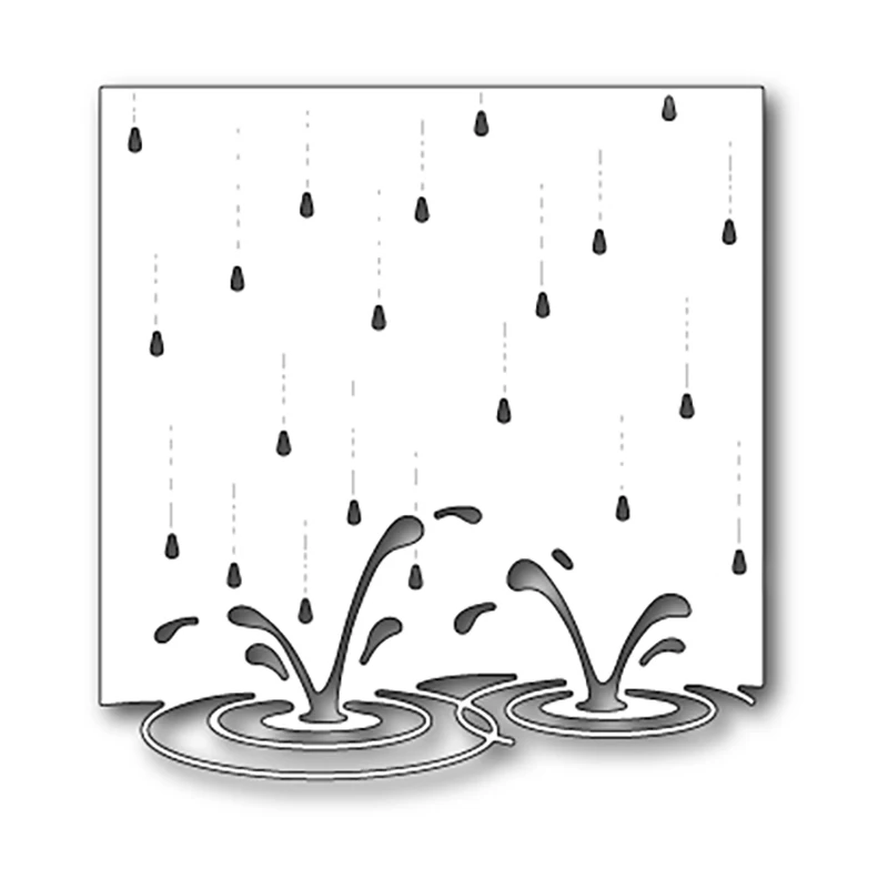 Новинка 2020 прямоугольные капли дождя фон дождь металлические режущие штампы для