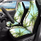 Чехлы на сиденья автомобиля INSTANTARTS, комплект из 2 прочных универсальных чехлов с принтом Гавайских деревьев, листьев