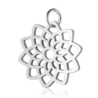 5pcslot 304 stainless steel flower charms pendent for jewelry necklace bracelet connector charm diy making