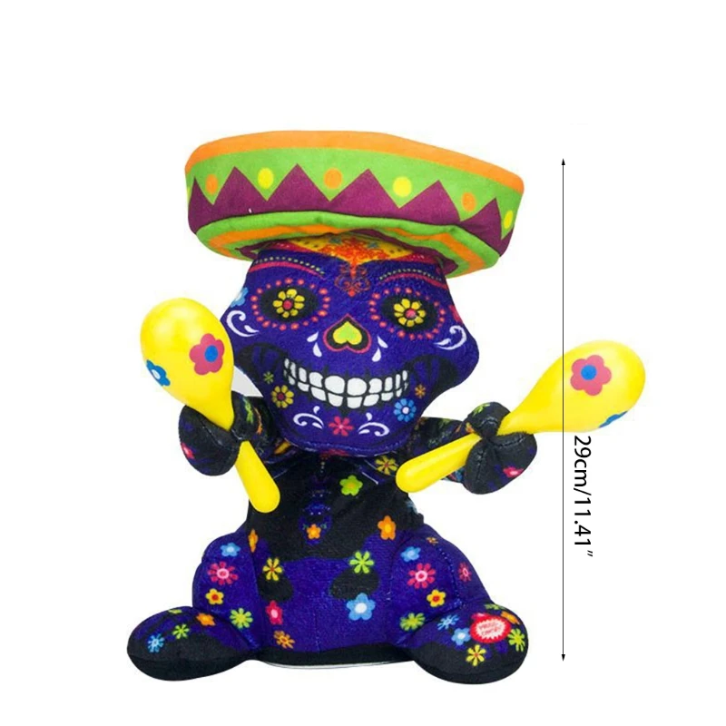 

Halloween Money-Control Ghost Skeleton Skull Bones Plush Toys Ghost Dancing Dolls Electric