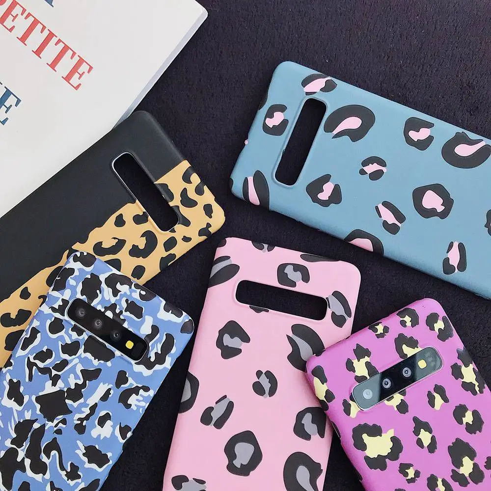 Чехол с леопардовым узором KISSCASE для samsung Galaxy A50 A70 A30 A90 светящийся Жесткий ПК J4 J8 A6 A8