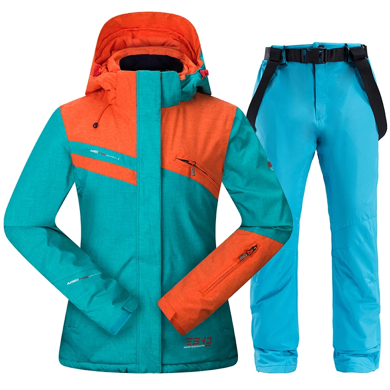 Зимний лыжный костюм женские брендовые высококачественные лыжные куртки и брюки