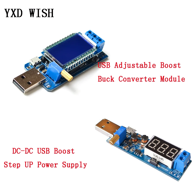 USB понижающий модуль питания DC 5 В до 3 В/9 В/12 с ЖК дисплеем Регулируемый